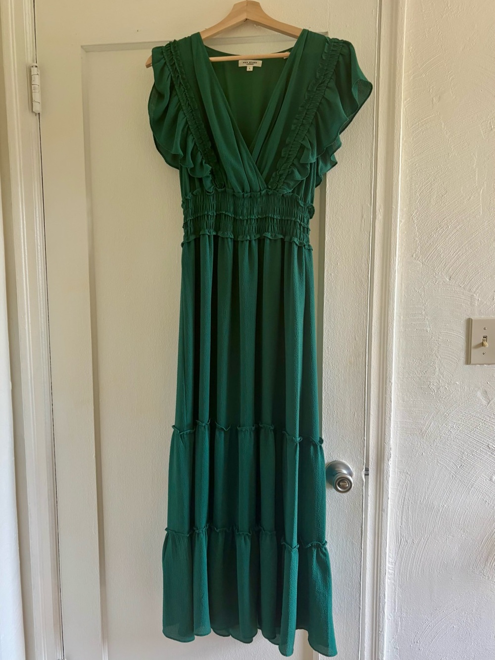 Tiered Emerald Green Maxi Dress